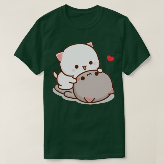 Peach and Goma Mochi Cat Love T-Shirt (Design vorne)