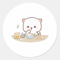 Peach and Goma Mochi Cat Maaking Cakes