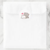 Peach and Goma Mochi Cat Runder Aufkleber (Tasche)