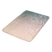 Peach and Gray Sparkle Glamour Glitzer Badematte (Schrägansicht)