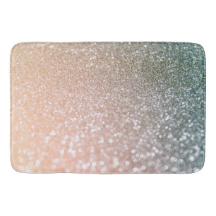 Peach and Gray Sparkle Glamour Glitzer Badematte
