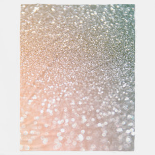 Peach and Gray Sparkle Glamour Glitzer Fleecedecke