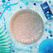 Peach and Gray Sparkle Glamour Glitzer Pappteller (Party)