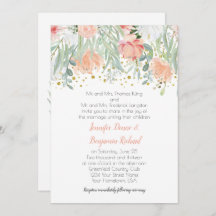 Peach and Green Floral Gold Glitzern Wedding