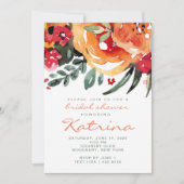 Peach and Greenerine Brautparty Einladung (Vorderseite)