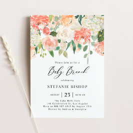 Peach and Ivory Watercolor Blume Baby Brunch Einladung