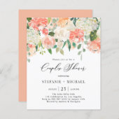 Peach and Ivory Watercolor Blume Paare Dusche (Vorne/Hinten)