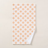Peach and light Peach Polka dot Pattern Badhandtuch Set (Handtuch)