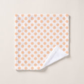 Peach and light Peach Polka dot Pattern Badhandtuch Set (Waschlappen)