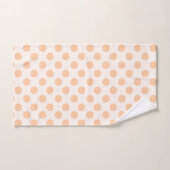 Peach and light Peach Polka dot Pattern Badhandtuch Set (Handtuch)
