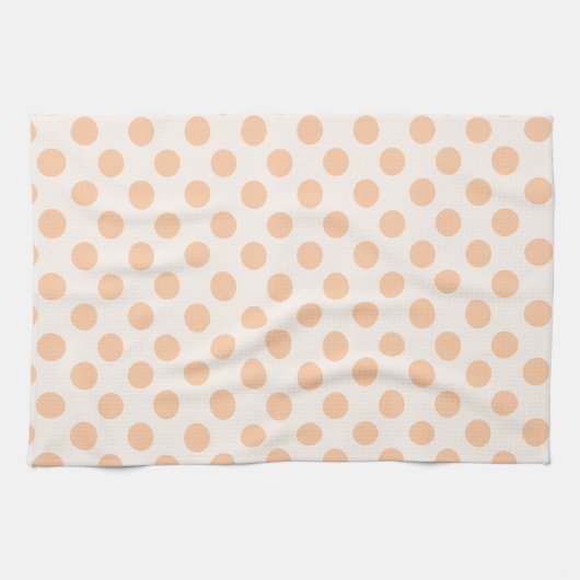 Peach and light Peach Polka dot Pattern Geschirrtuch (Horizontal)