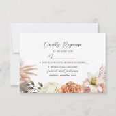 Peach and Lila floral Rustic Wedding RSVP Card (Vorderseite)