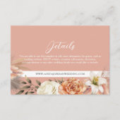 Peach and Lila Floral Wedding Details Card Begleitkarte (Vorderseite)
