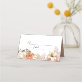 Peach and Lila Floral Wedding Platzkarte (Vorderseite)