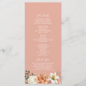 Peach and Lila Floral Wedding Program Card Programm (Rückseite)
