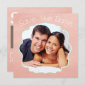 Peach and Mint Foto Modernes Save the Date (Vorne/Hinten)