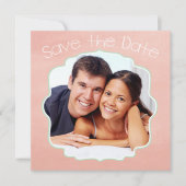 Peach and Mint Foto Modernes Save the Date (Vorderseite)