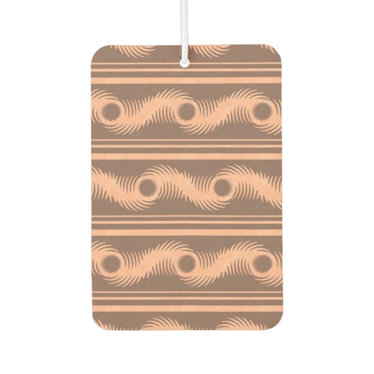 Peach and Mocha Spiral Pattern Autolufterfrischer (Vorderseite)