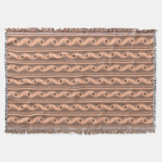 Peach and Mocha Spiral Pattern Decke (Vorderseite)