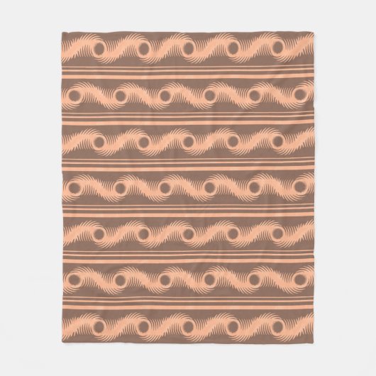 Peach and Mocha Spiral Pattern Fleecedecke (Vorderseite)