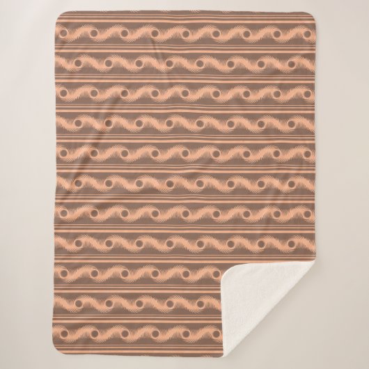 Peach and Mocha Spiral Pattern Sherpadecke (Vorderseite)