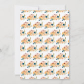 Peach and Navy Blue Pumpkins Baby Shower Einladung (Rückseite)