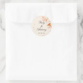 Peach and Orange Modern Wedding Round Stickers Set (Tasche)