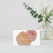 Peach and Orange Watercolor Splash Business Card Visitenkarte (Stehend Vorderseite)