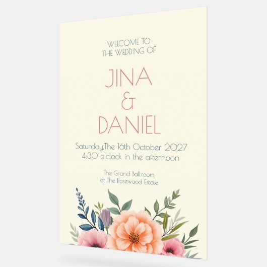 Peach and Petal Dream Acrylschild (Winkel)