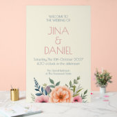 Peach and Petal Dream Acrylschild (Hochzeit)