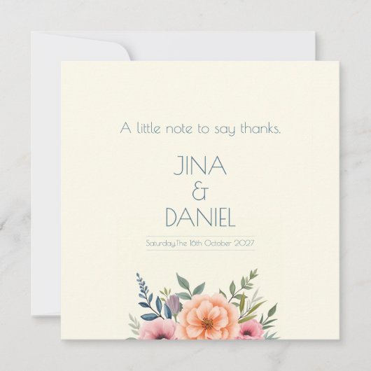 Peach and Petal Dream Dankeskarte (Vorderseite)