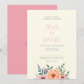 Peach and Petal Dream Einladung (Vorne/Hinten)