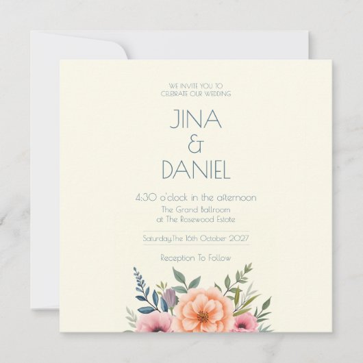 Peach and Petal Dream Save The Date (Vorderseite)