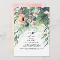 Peach and Pink Floral Elegant Baby Dusche