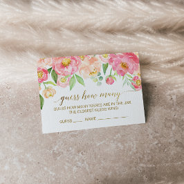 Peach and Pink Guess Wie viele Kisses Game Cards