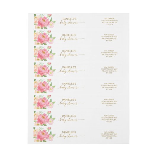 Peach and Pink Peony Blume Babydusche (Bogen)