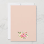 Peach and Pink Peony Blume Feierliche Hochzeit Einladung (Rückseite)
