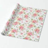 Peach-and-Pink-Peony-Blume Geschenkpapier (Ungerollt)