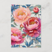 Peach and Pink Peony Blume Hochzeit Begleitkarte (Rückseite)