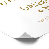 Peach and Pink Peony Blume Hochzeit Willkommen Poster (Ecke)