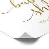 Peach and Pink Peony Blume Kinderdusche Empfang Poster (Ecke)