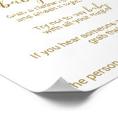 Peach and Pink Peony Blume Say Baby Sign Poster (Ecke)