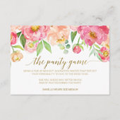 Peach and Pink Peony Blume The Panty Game Begleitkarte (Vorderseite)