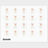 Peach and Pink Peony Brautparty Fevor Sticker (Blatt)