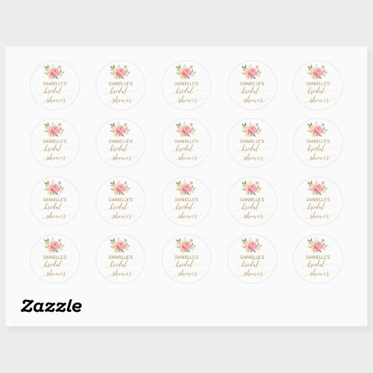 Peach and Pink Peony Brautparty Fevor Sticker (Blatt)