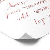 Peach and Pink Peony Rose Gold Mimosa Bar Sign Poster (Ecke)