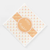 Peach and Polka Dot Happy Birthday Paper Napkins Serviette (Ecke)