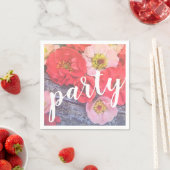 Peach and Poppy Party Napkin Serviette (Beispiel)