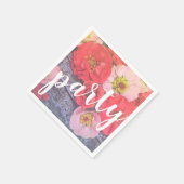 Peach and Poppy Party Napkin Serviette (Ecke)
