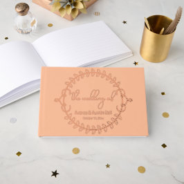 Peach and Rose Gold Foil Wedding Gästebuch